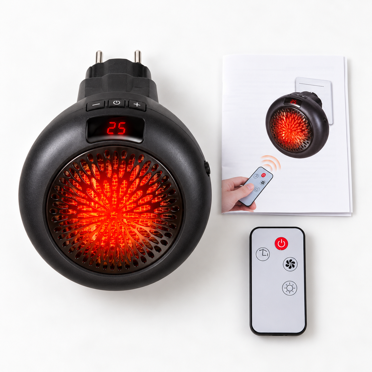 Mini calefactor cerámico de enchufe Coloria 900W con mando