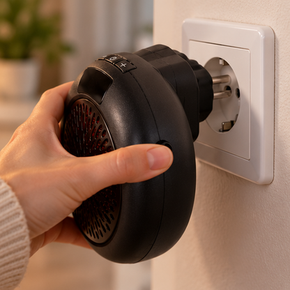 Mini calefactor cerámico de enchufe Coloria 900W con mando
